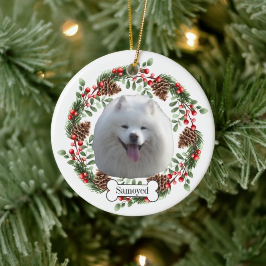 Samoyed hond keramisch ornament (Boom)