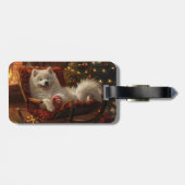 Samoyed Hond Kerstfeest Bagagelabel (Achterkant horizontaal)