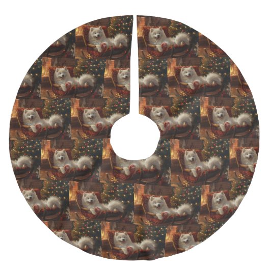 Samoyed Hond Kerstfeest Kerstboom Rok (Voorkant)