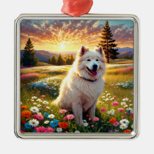 Samoyed hond metalen ornament