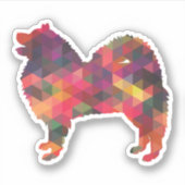 Samoyed Hondenras Geo Silhouette Multi Sticker (Voorkant)