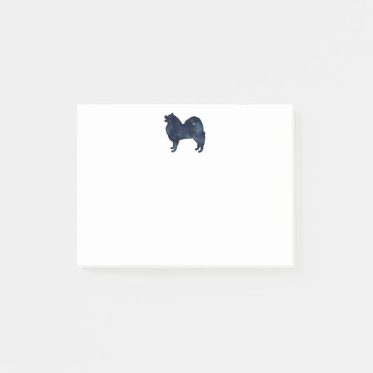 Samoyed Hondenras Silhouette Black Waterverf Post-it® Notes (Voorkant)