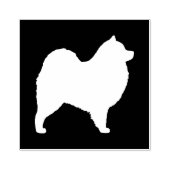 Samoyed Hondenras Silhouette Rubberstempel (Afrduk)