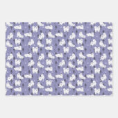 Samoyed husky hond met sneeuw op pijnbomen inpakpapier vel (Voorkant 3)