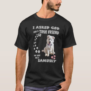 Samoyed Husky Mix Dog Quote mam Papa Costume Cute  T-shirt