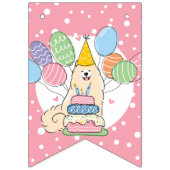 Samoyed Joyeux Anniversaire Drapeaux de la fête (Premier drapeau)