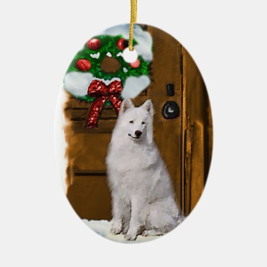 Samoyed Kerst Cadeaus Ornament (Voorkant)