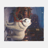 Samoyed Kerstfeest Seizoen Fleece Deken (Voorkant (Horizontaal))