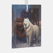 Samoyed Kerstfeest Seizoen Glas Ornament (Voorkant Rechts)