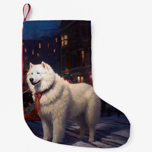 Samoyed Kerstfeest Seizoen Kleine Kerstsok (Voorkant)