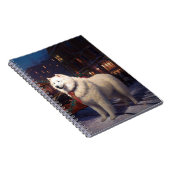 Samoyed Kerstfeest Seizoen Notitieboek (Rechterzijde)