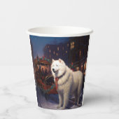 Samoyed Kerstfeest Seizoen Papieren Bekers (Achterkant)