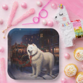 Samoyed Kerstfeest Seizoen Papieren Bordje (Feest)