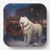 Samoyed Kerstfeest Seizoen Papieren Bordje (Voorkant)