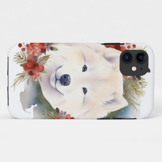 Samoyed Kerstkrans Feestelijke Pup Case-Mate iPhone Case (Achterkant (horizontaal))