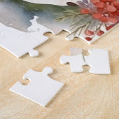 Samoyed Kerstkrans Feestelijke Pup Legpuzzel (Zijkant)