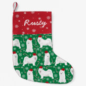 Samoyed Kerstmis Dog Holiday Stocking Kleine Kerstsok (Voorkant)