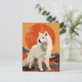 Samoyed  kunst briefkaart (Staand voorkant)