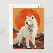 Samoyed  kunst briefkaart (Voorkant / Achterkant)