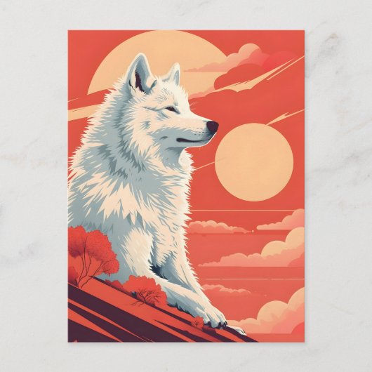 Samoyed kunst briefkaart (Voorkant)