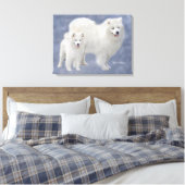 Samoyed kunst verpakt canvas 24x18" afdruk (Insitu (Slaapkamer))