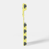 Samoyed Leuke Hond Silhouet Grid Geel iPhone Hoesje (Linkerkant)