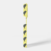 Samoyed Leuke Hond Silhouet Grid Geel iPhone Hoesje (Rechterkant)