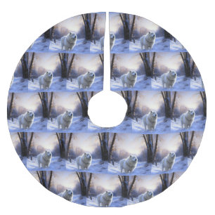 Samoyed liet het sneeuwen Kerstmis Kerstboom Rok