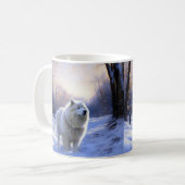 Samoyed liet het sneeuwen Kerstmis Koffiemok (Voorkant links)