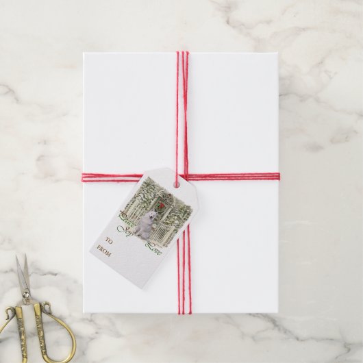 Samoyed Lovers Kerstmis Cadeaulabel (Met Touw)