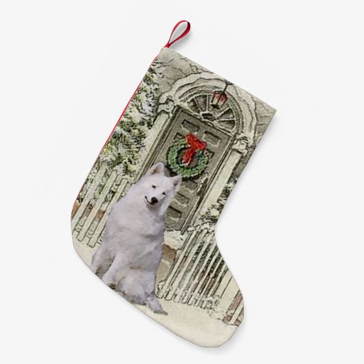 Samoyed Lovers Kerstmis Kleine Kerstsok (Voorkant (Hangend))