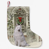 Samoyed Lovers Kerstmis Kleine Kerstsok (Voorkant)