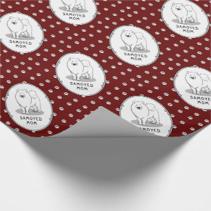 Samoyed mam (wit) Cute Fun Dog mama Cadeaupapier