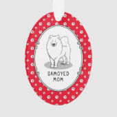 Samoyed Maman (blanc) Mignonne Fun Chien Maman (dos)