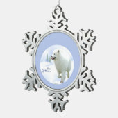 Samoyed Noel Tin Sneeuwvlok Ornament (Rechts)