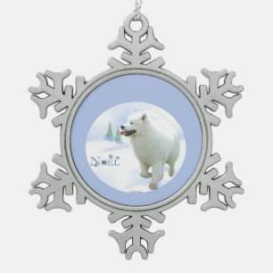Samoyed Noel Tin Sneeuwvlok Ornament