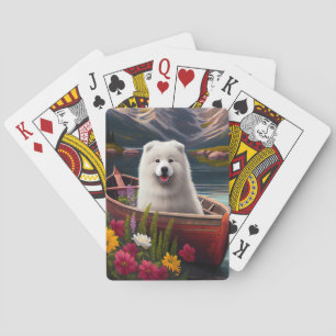 Samoyed op een peddel: een Schilderachtig avontuur Pokerkaarten