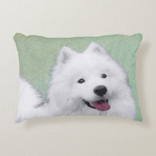 Samoyed Painting - Cute Original Dog Art Accent Kussen