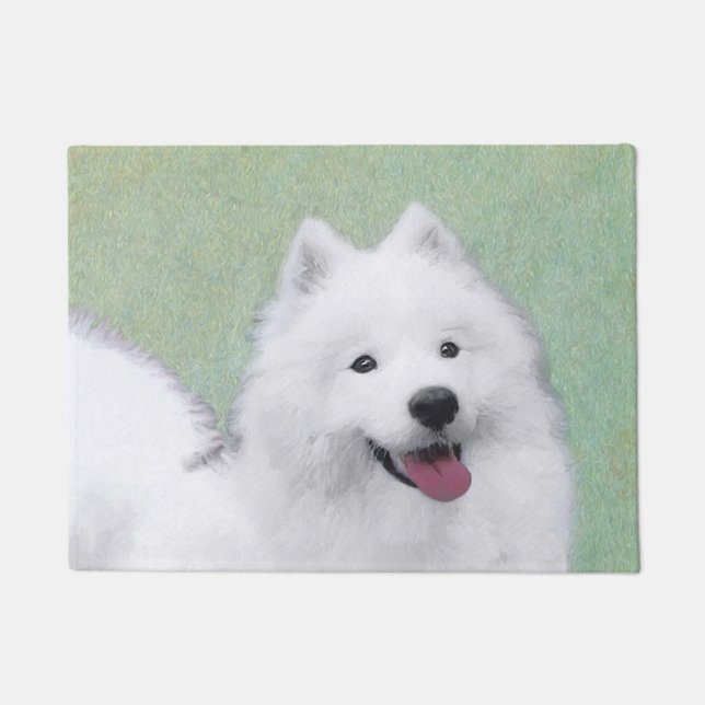 Samoyed Painting - Cute Original Dog Art Deurmat (Voorkant)