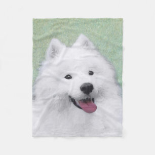 Samoyed Painting - Cute Original Dog Art Fleece Deken