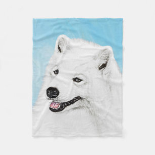 Samoyed Painting - Cute Original Dog Art Fleece Deken