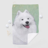 Samoyed Painting - Cute Original Dog Art Golfhanddoek (Insitu)