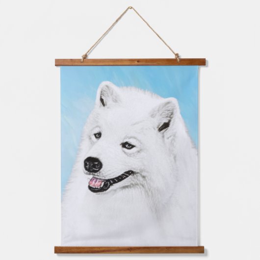 Samoyed Painting - Cute Original Dog Art Hangend Wandkleed (Voorkant)