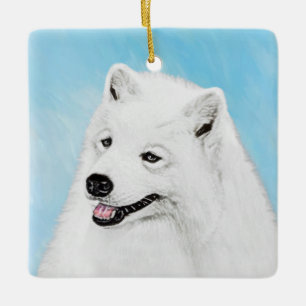 Samoyed Painting - Cute Original Dog Art Keramisch Ornament