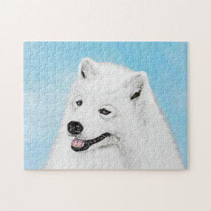 Samoyed Painting - Cute Original Dog Art Legpuzzel