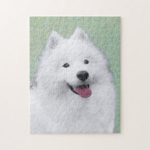 Samoyed Painting - Cute Original Dog Art Legpuzzel