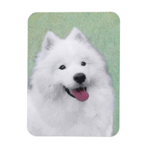 Samoyed Painting - Cute Original Dog Art Magneet