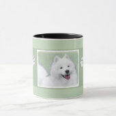 Samoyed Painting - Cute Original Dog Art Mok (Midden)
