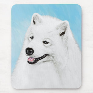 Samoyed Painting - Cute Original Dog Art Muismat