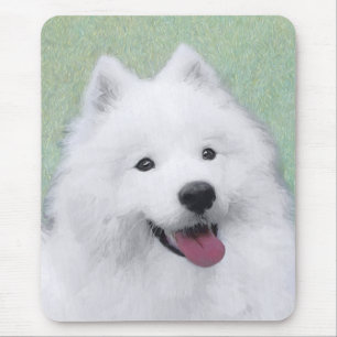 Samoyed Painting - Cute Original Dog Art Muismat